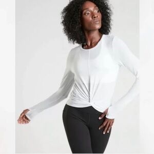 NWT Athleta Essence Twist Top White Size 1X